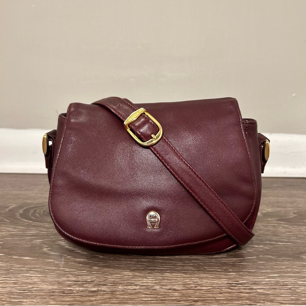 SOLD Etienne Aigner Leather Crossbody Bag Vintage Maroon